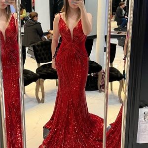 Jovani 09693 Red Prom Dress Size 6